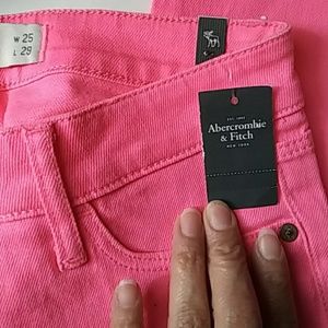 Abercrombie & Fitch Pink Neon skinny jeans